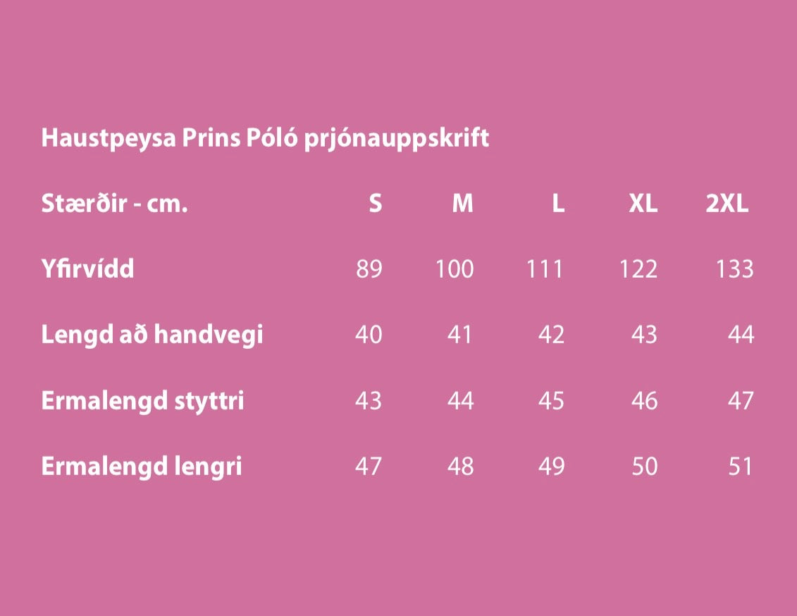 Prins Póló autumn sweater - knitting kit
