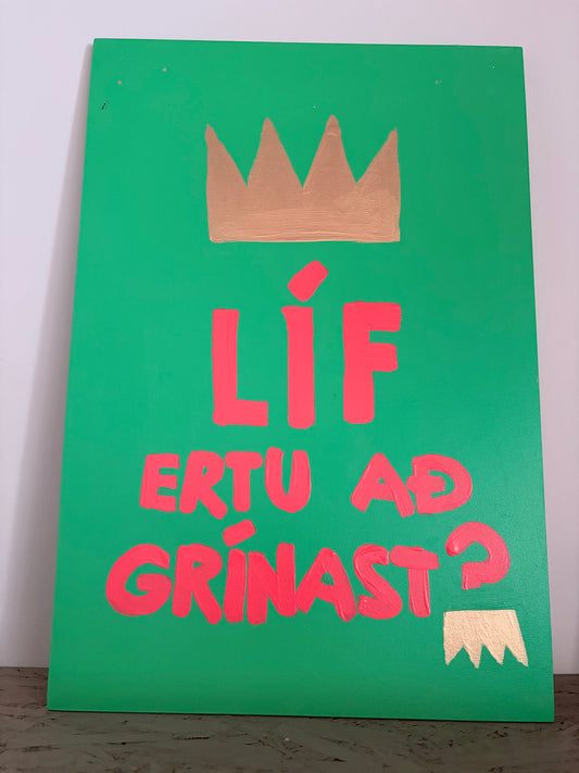 Málverk eftir Prins Póló - árituð