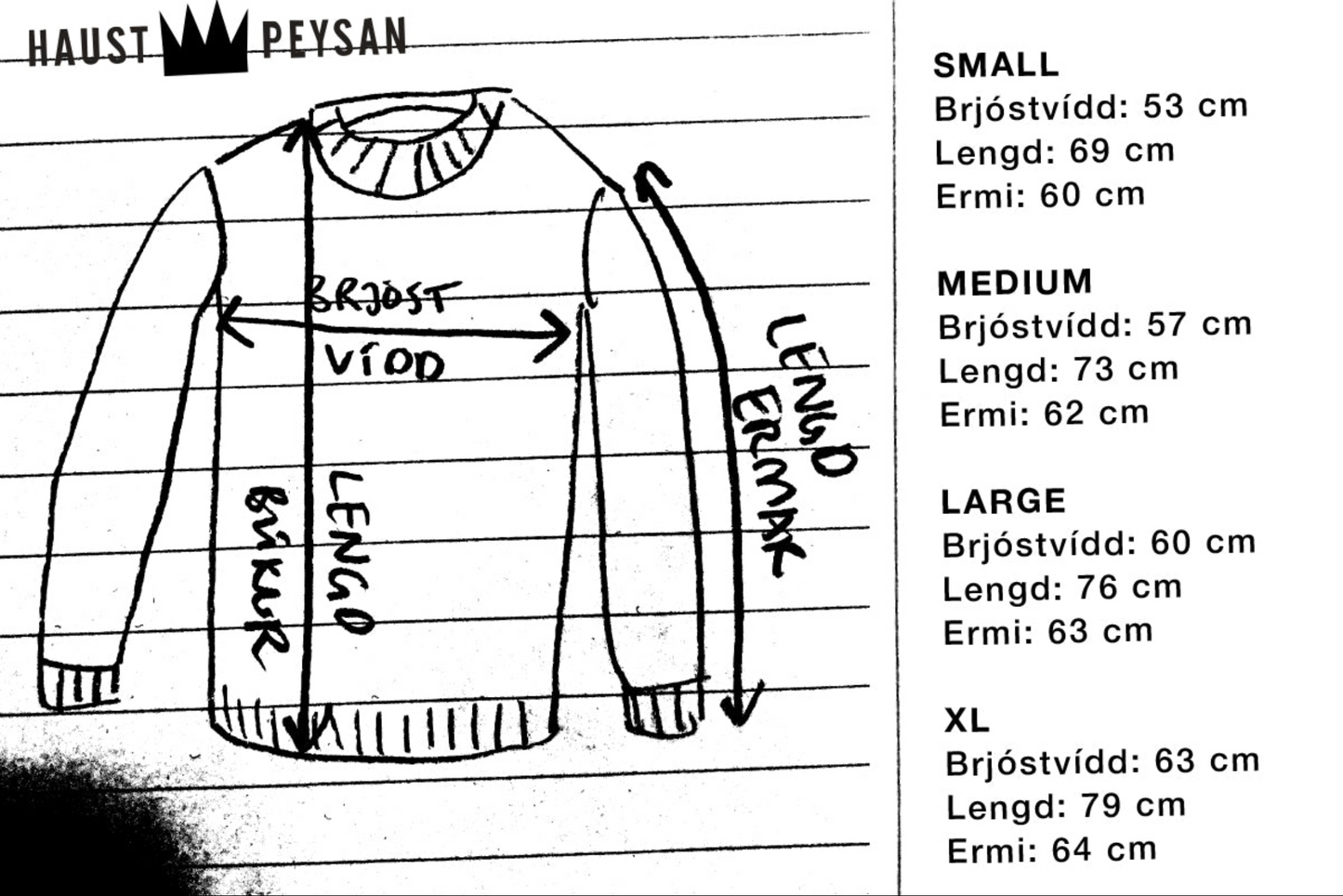 Haustpeysa - vélprjónuð - svört og gul